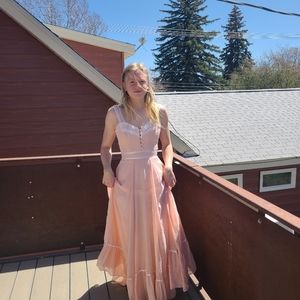 Gunne Sax Size 9 Pink Bow Print Sundress